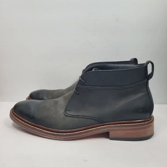 Cole Haan Colton Men's Black & Grey Leather Chukka Boots C20111 US Size 9.5M - Picture 2 of 8